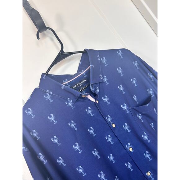 Mizzen + Main Men Classic Leeward Trim Fit Lobster Print Performance Shirt XXL - Picture 4 of 12